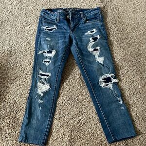 America Eagle Outfitters super low jegging capri jeans